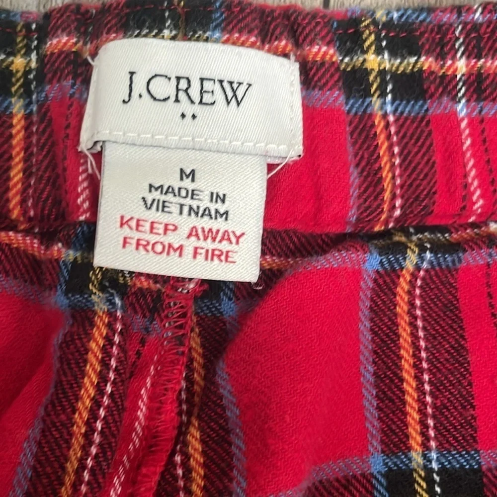 J. Crew red plaid pajama pants size medium